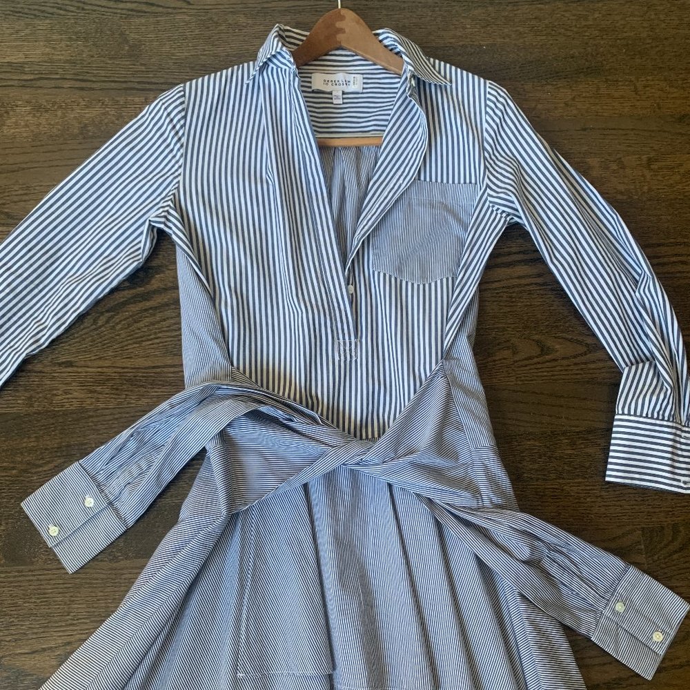 DEREK LAM 10 CROSBY Striped Shirt Dress - Picture 2 of 10